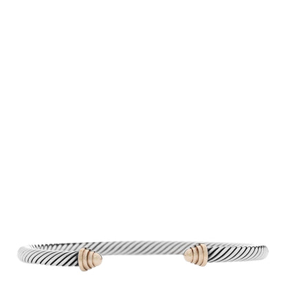 David Yurman Sterling Silver 14K Yellow Gold 4mm Cable Classics Bracelet 1 of 3