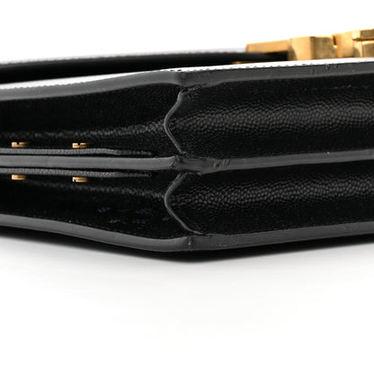 Saint Laurent Grain De Poudre Monogram Cassandra Clasp Bag Black 9 of 10