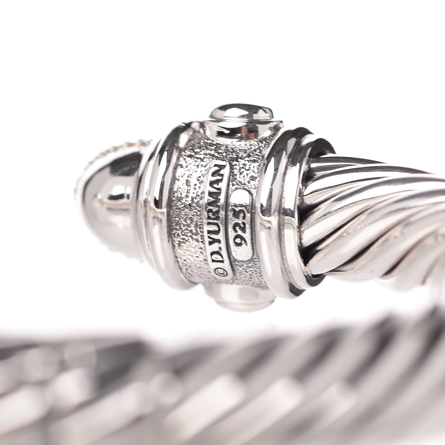 David Yurman Sterling Silver Diamond 10mm Renaissance Bracelet 5 of 5