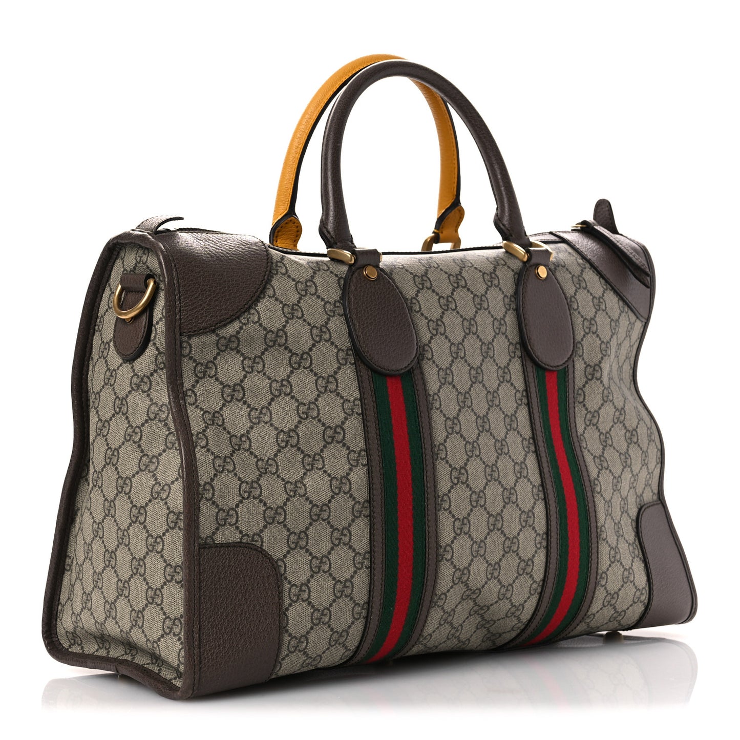 Soft GG Supreme Monogram Web Medium Duffle Bag Beige New Acero Crop