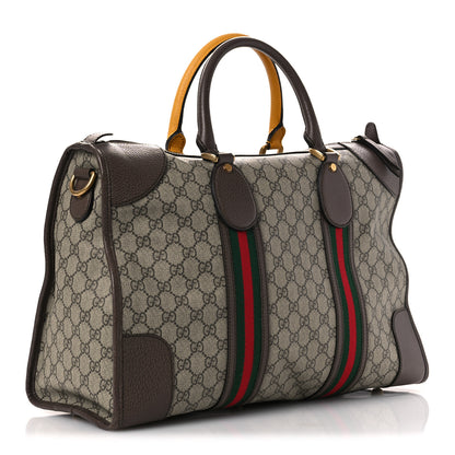 Gucci Soft GG Supreme Monogram Web Medium Duffle Bag Beige New Acero Crop 3 of 17