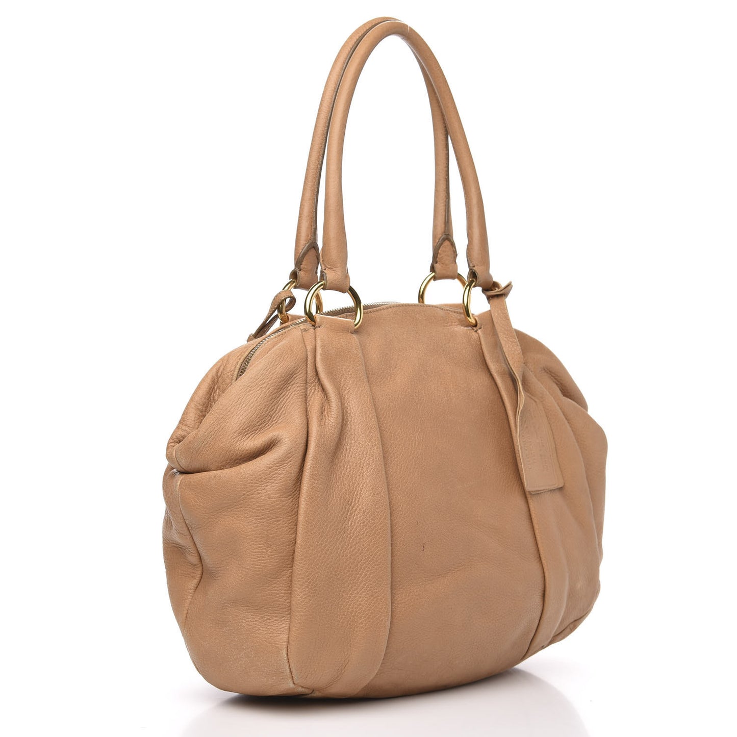 Deerskin Tamponato Pleated Tote Sughero
