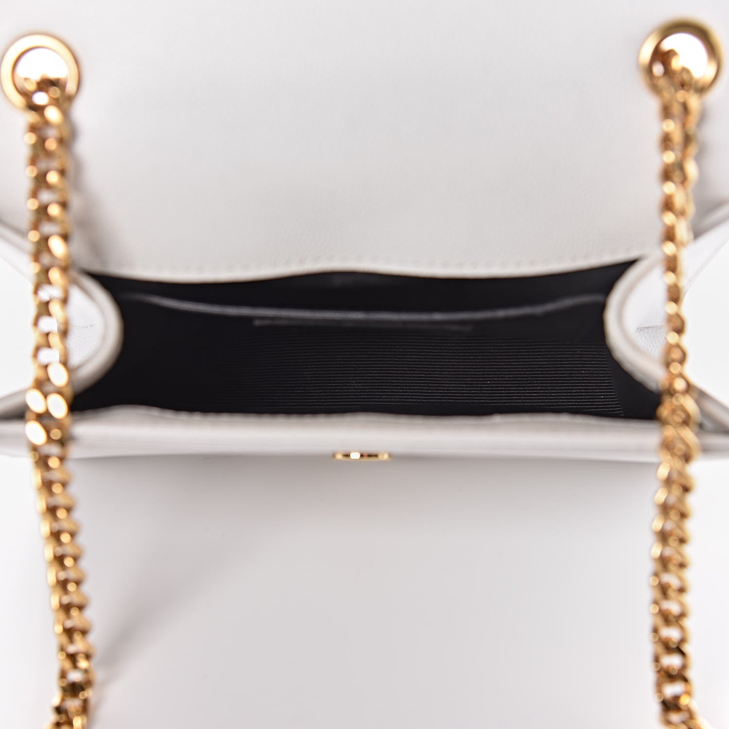 Saint Laurent Grain De Poudre Small Monogram Kate Satchel Optical White 5 of 11