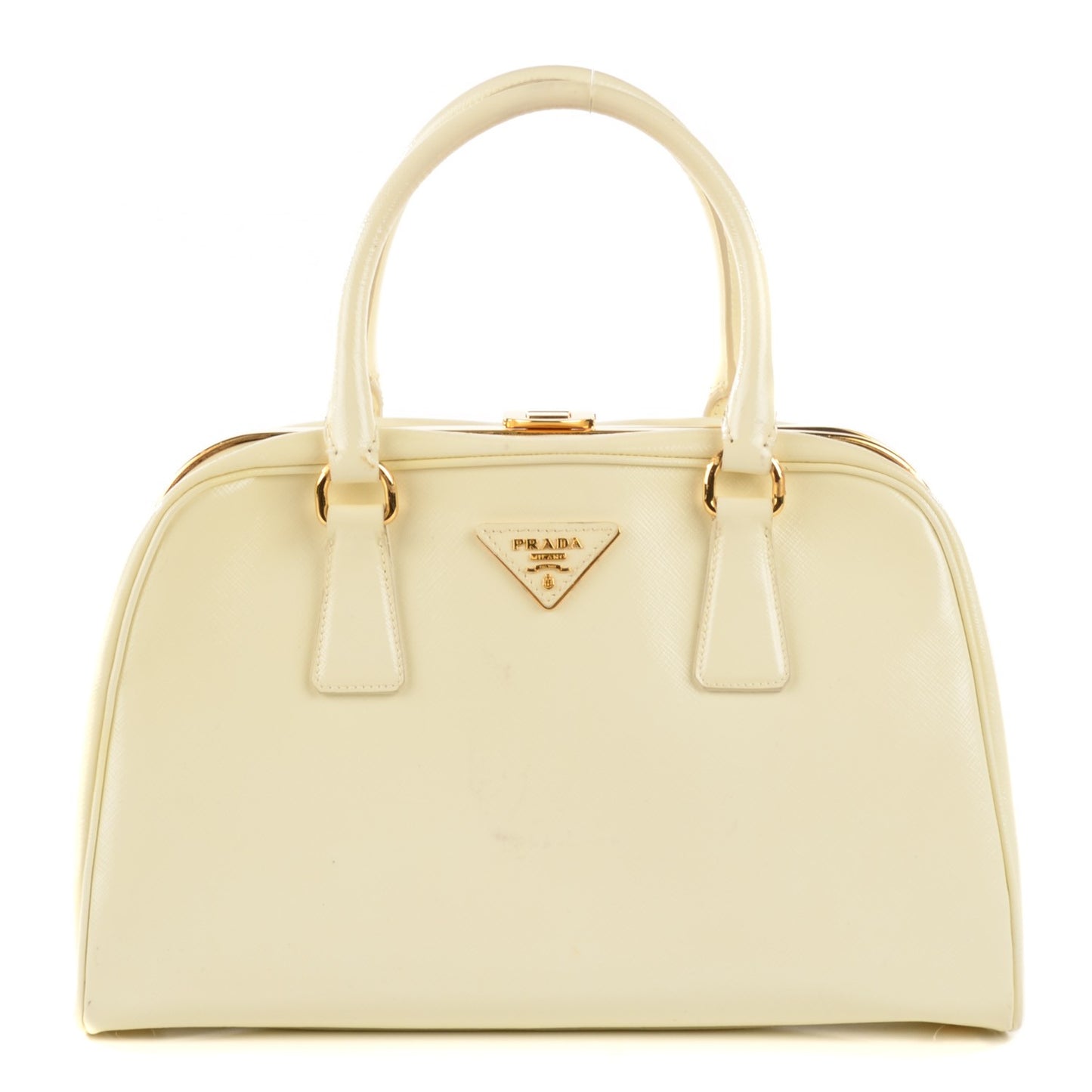 Saffiano Vernice Frame Bag White