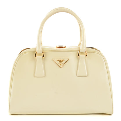 Prada Saffiano Vernice Frame Bag White 1 of 14