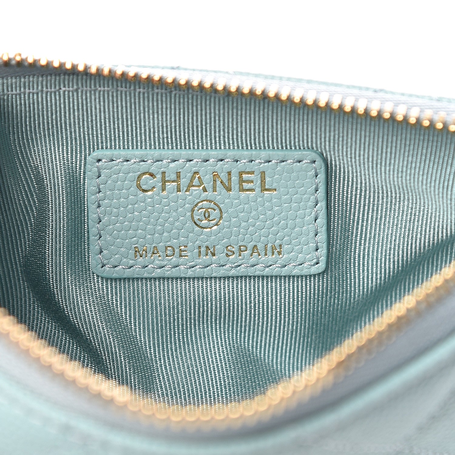 Chanel Caviar Quilted Small Cosmetic Case Light Blue 6 of 7