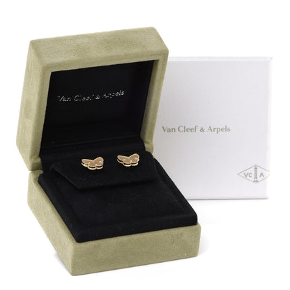 Van Cleef & Arpels 18K Yellow Gold Mother of Pearl Sweet Alhambra Butterfly Earrings 5 of 5