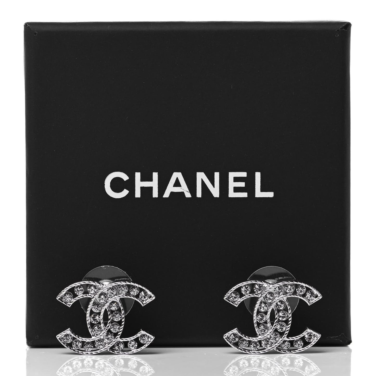 Crystal CC Earrings Silver