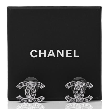 Chanel Crystal CC Earrings Silver 5 of 5