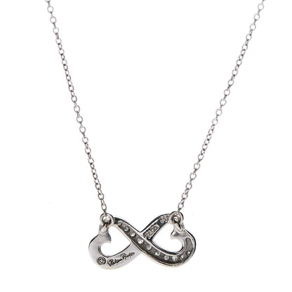 Tiffany 18K White Gold Diamond Paloma Picasso Double Loving Heart Necklace 4 of 6