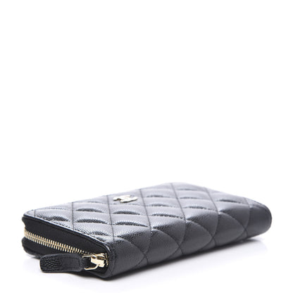 Chanel Caviar Quilted Medium Zip Around Wallet Black 3 of 9