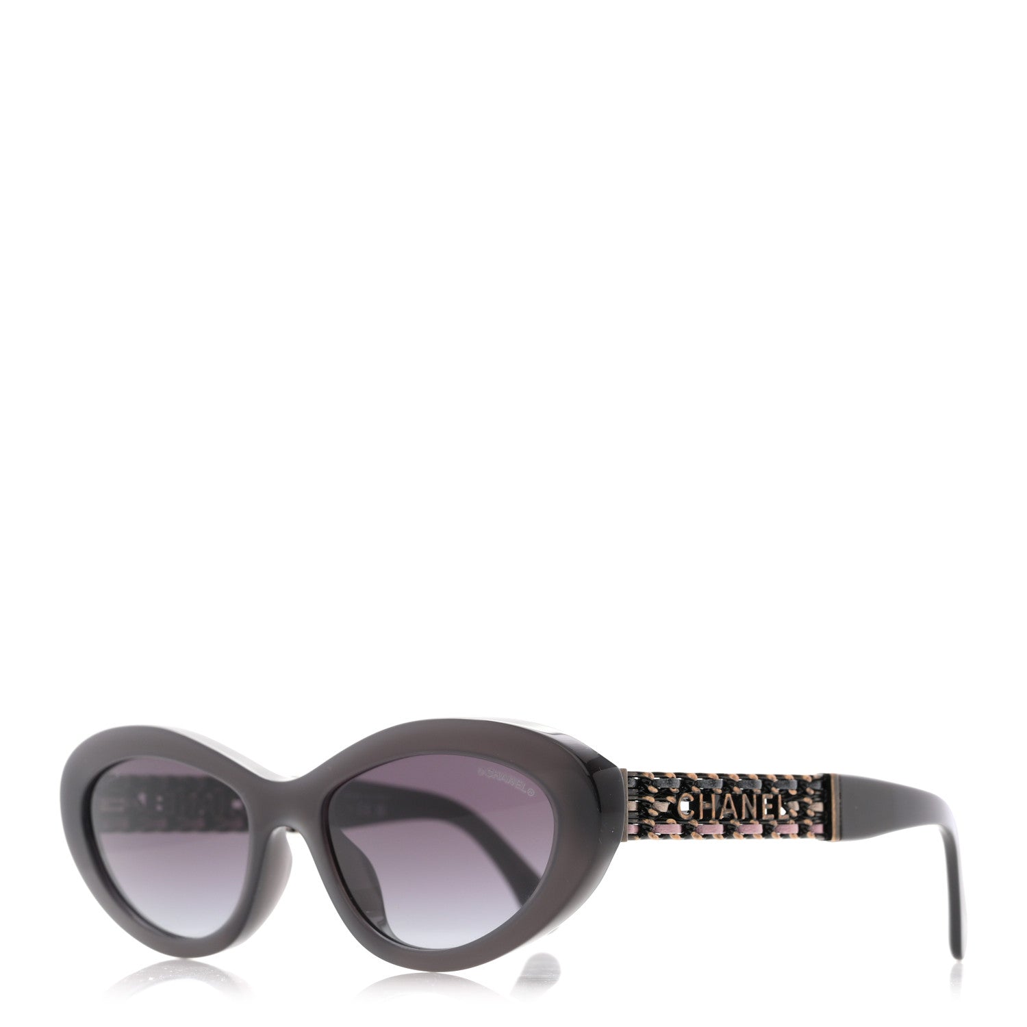 Chanel Acetate Lambskin Cat Eye Sunglasses 5538-Q Black 1 of 8