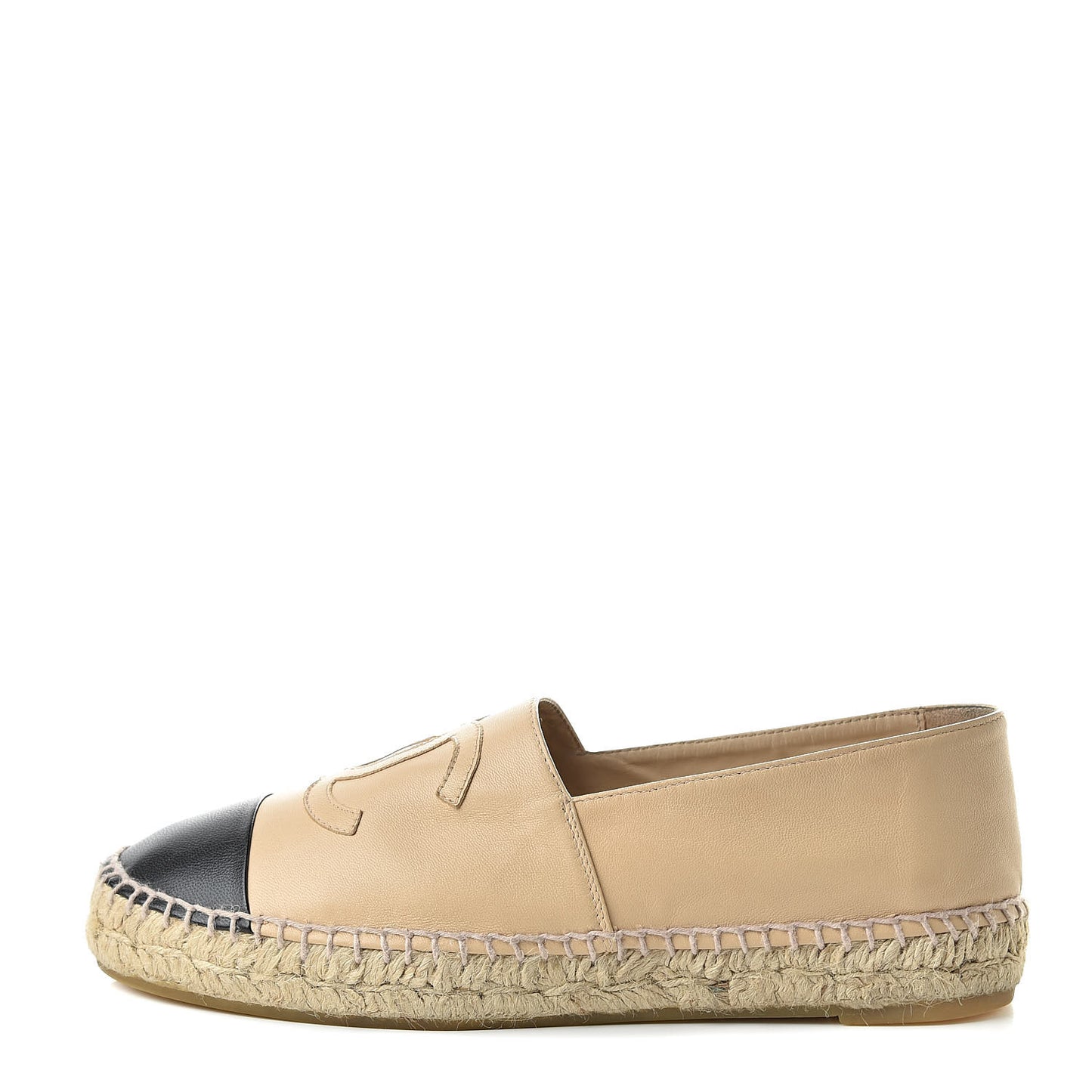 Lambskin CC Espadrilles 38 Beige Black