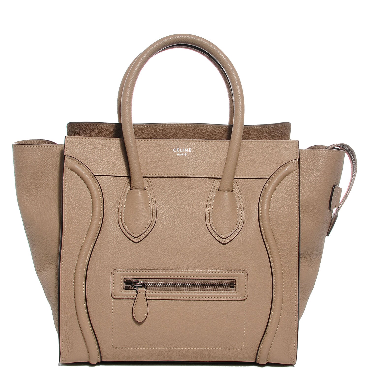 Celine Drummed Calfskin Mini Luggage Dune 1 of 8