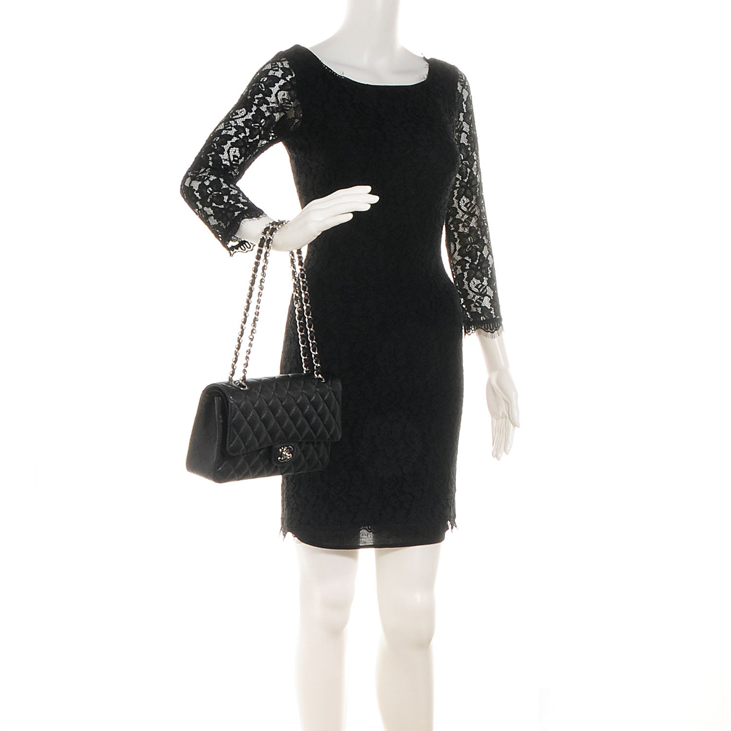 Chanel Caviar Quilted Medium Double Flap Black 2 of 9