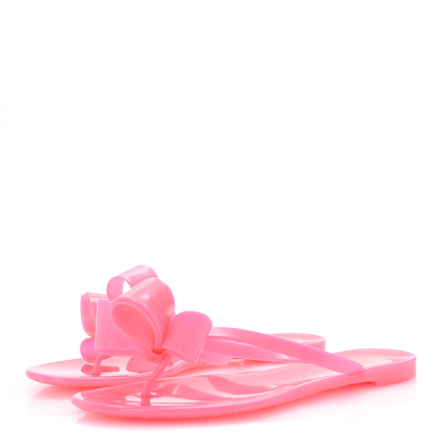 Valentino Garavani PVC Jelly Bow Thong Sandals 38 Fuxia Fluo 4 of 8