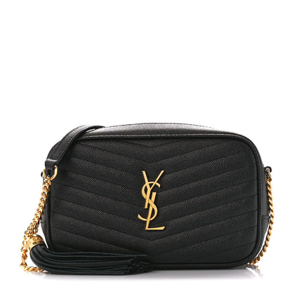 Saint Laurent Grain De Poudre Matelasse Monogram Mini Lou Camera Bag Black 1 of 11
