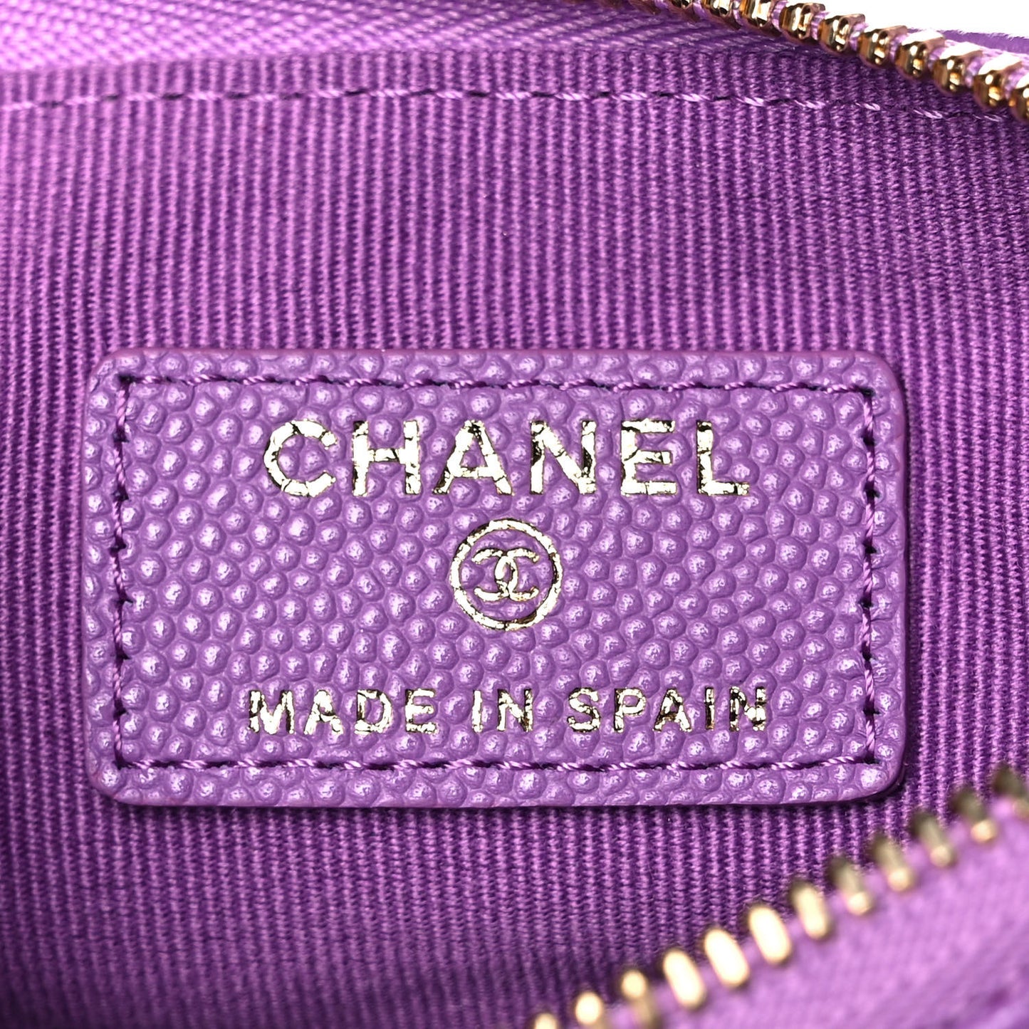 Caviar Quilted Small Pouch Purple