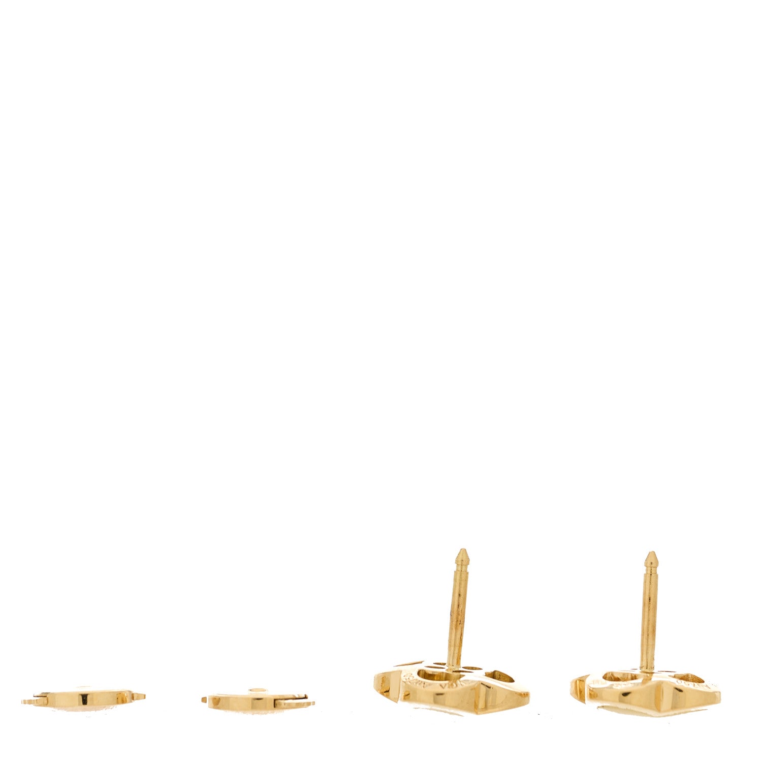 Van Cleef & Arpels 18K Yellow Gold Mother of Pearl Pure Alhambra Earrings 3 of 4