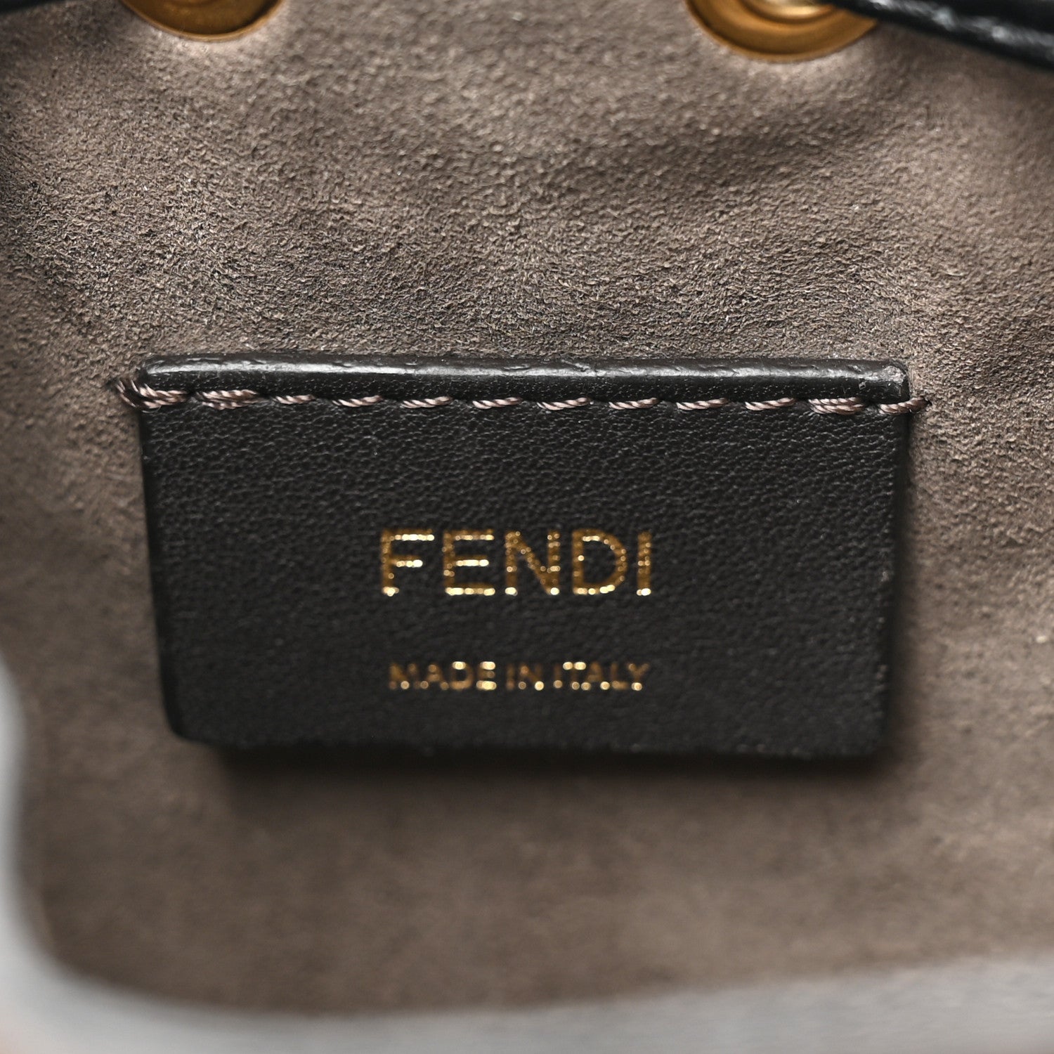 Fendi Vitello Liberty F is Fendi Bi-Color FF 1974 Embossed Mini Mon Tresor Bucket Bag Maya Black 6 of 9