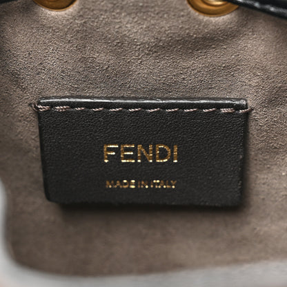 Fendi Vitello Liberty F is Fendi Bi-Color FF 1974 Embossed Mini Mon Tresor Bucket Bag Maya Black 6 of 9