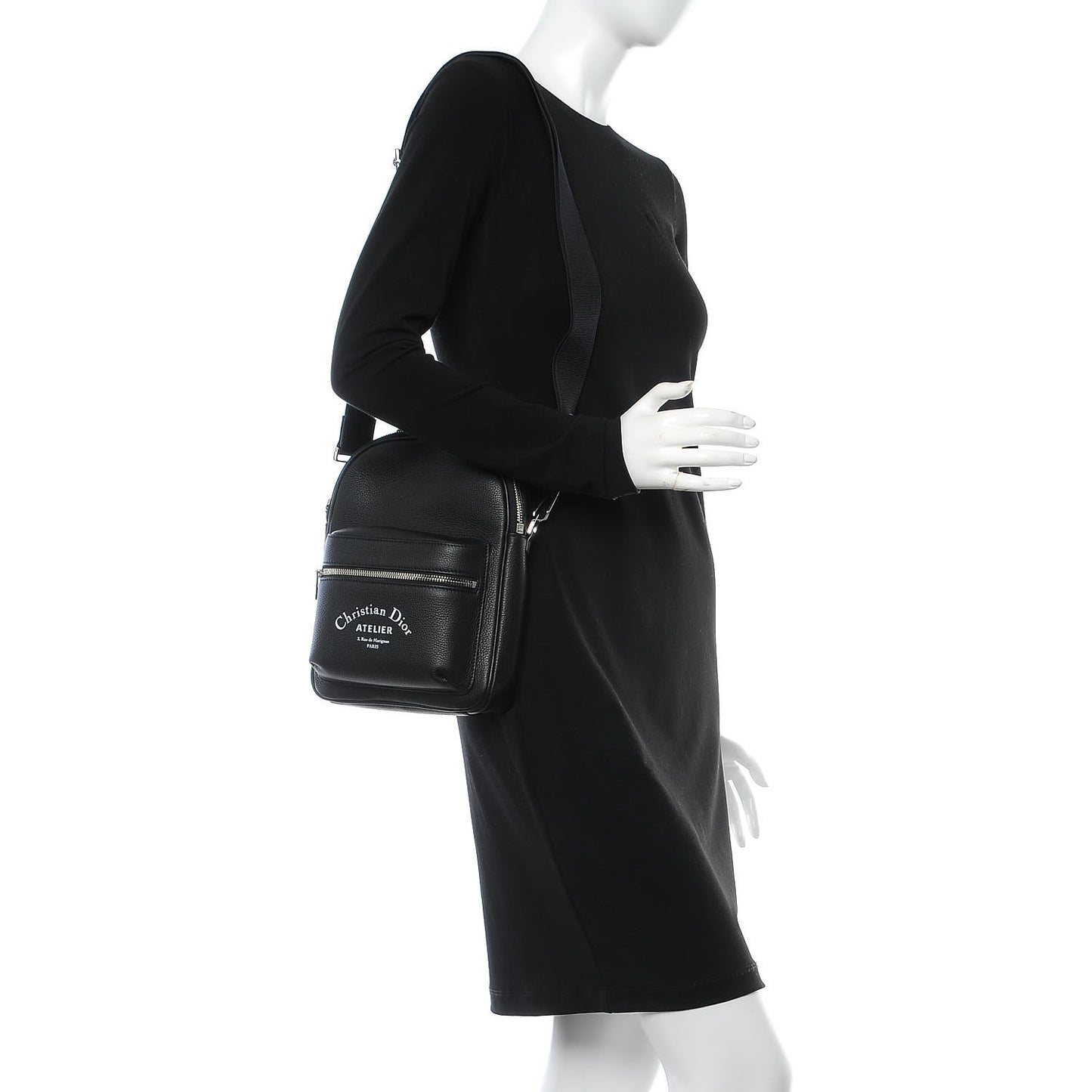 Grained Calfskin Mini Rider Backpack Black