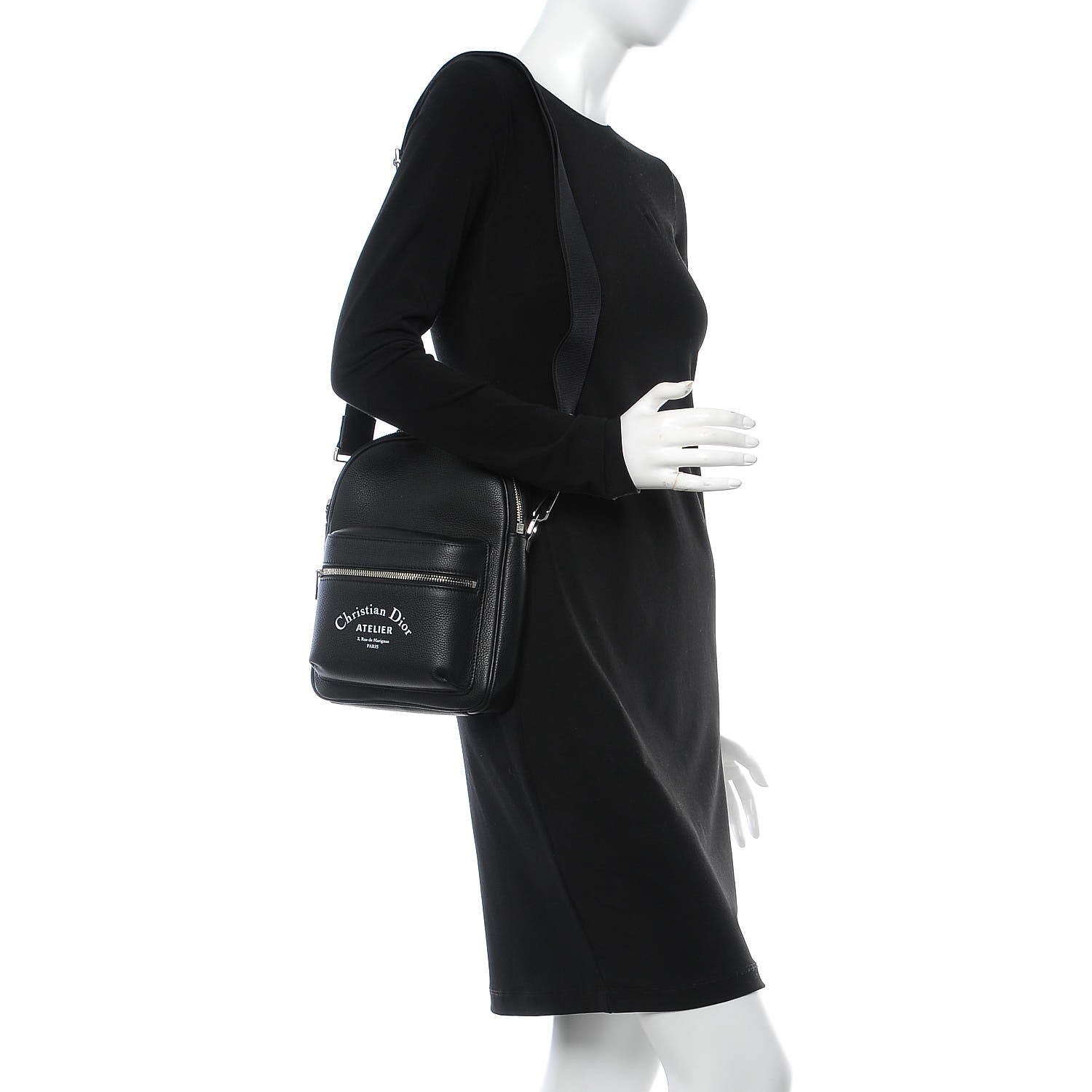 Christian Dior Grained Calfskin Mini Rider Backpack Black 2 of 7