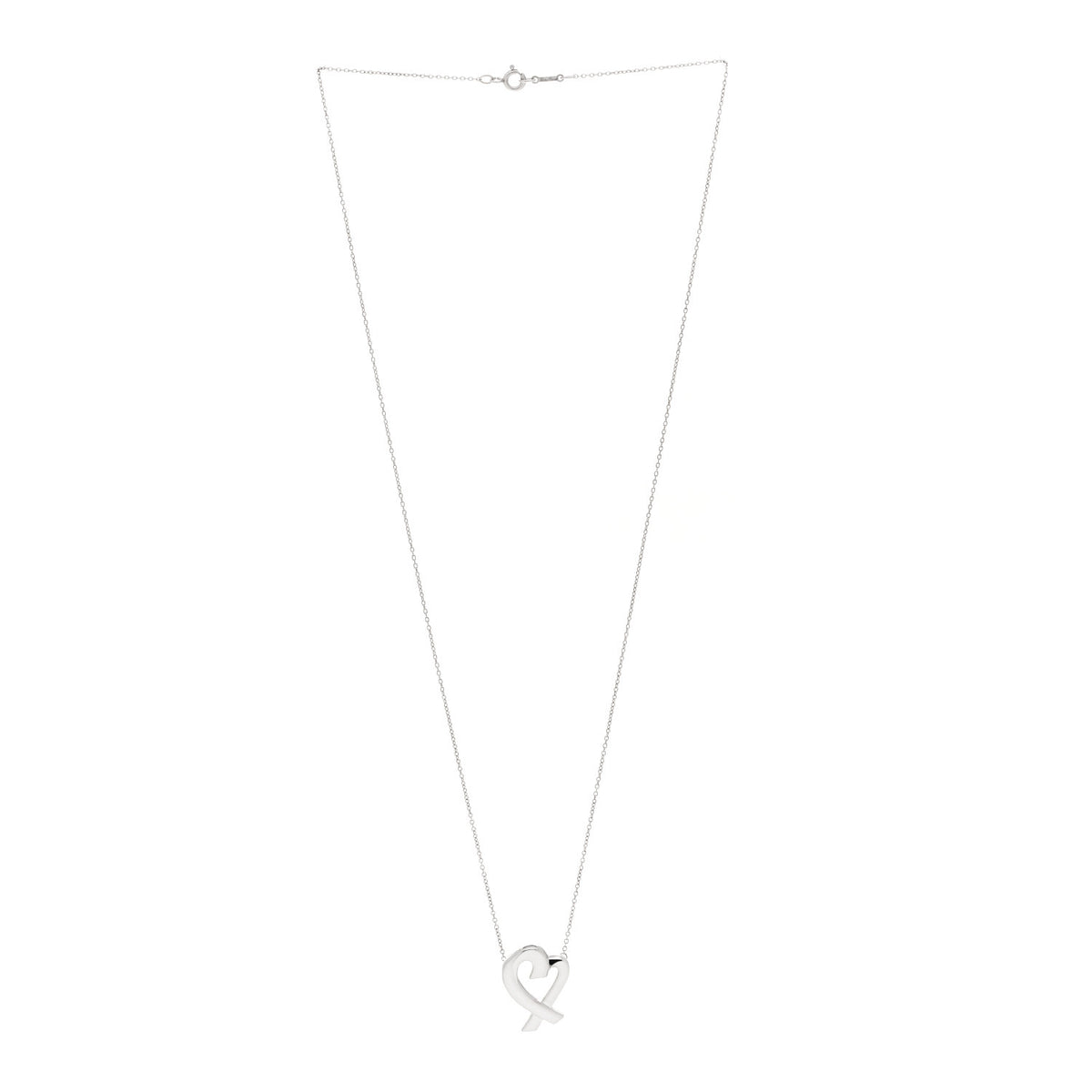 Tiffany Sterling Silver Paloma Picasso Loving Heart Pendant Necklace 3 of 5