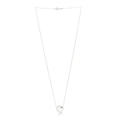 Tiffany Sterling Silver Paloma Picasso Loving Heart Pendant Necklace 3 of 5