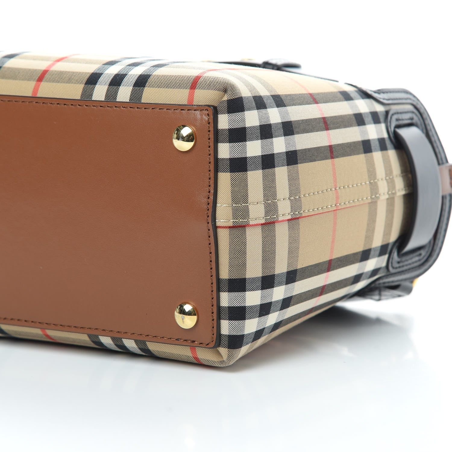 Burberry Calfskin Vintage Check Triple Stud Mini Belt Bag Archive Beige 10 of 15