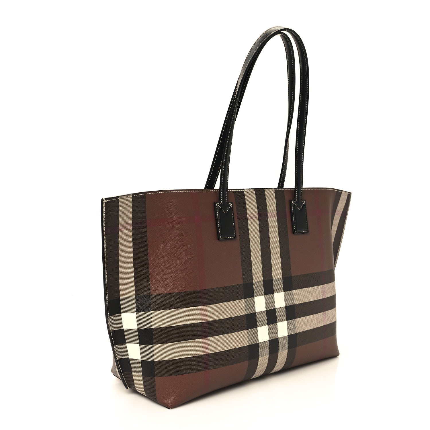 Burberry E-Canvas Check Medium Soft TB Tote Dark Birch Brown 3 of 12