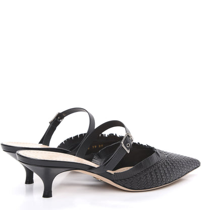 Christian Dior Lambskin Woven Teddy D Mule Sandals 39 Black 4 of 9