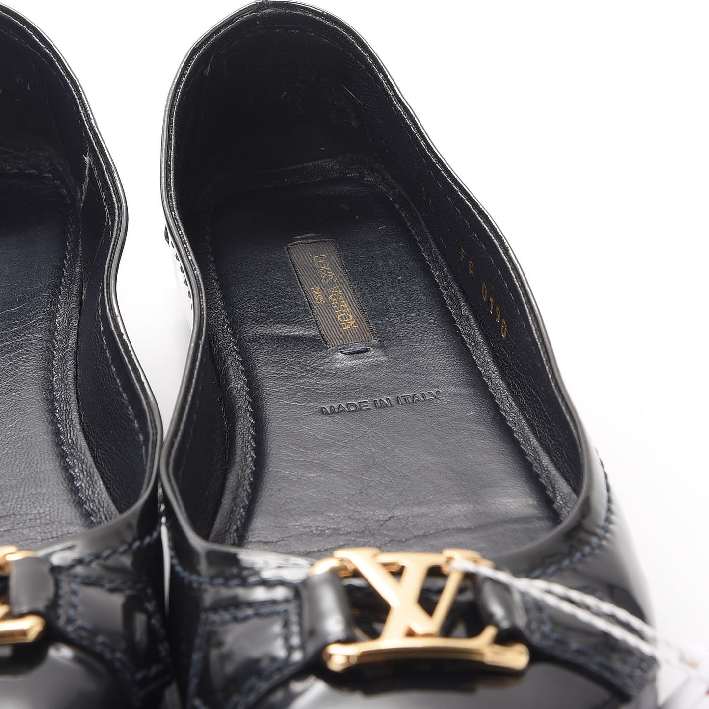 Patent Calf Oxford Ballerina Flats 36 Black