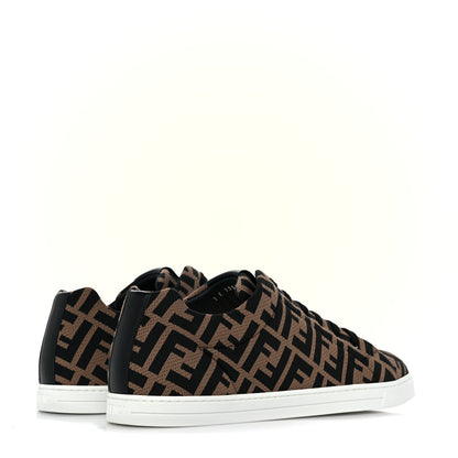 Fendi Tech Fabric FF Mens Lace Up Low Top Sneakers 8 Tobacco Black 4 of 9