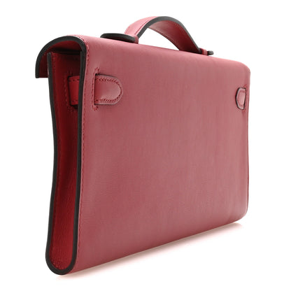 Hermes Swift Kelly Cut Clutch Pochette Rouge Grenat 3 of 8