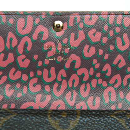 Louis Vuitton Monogram Leopard Sarah Wallet Rouge Fauviste 6 of 7