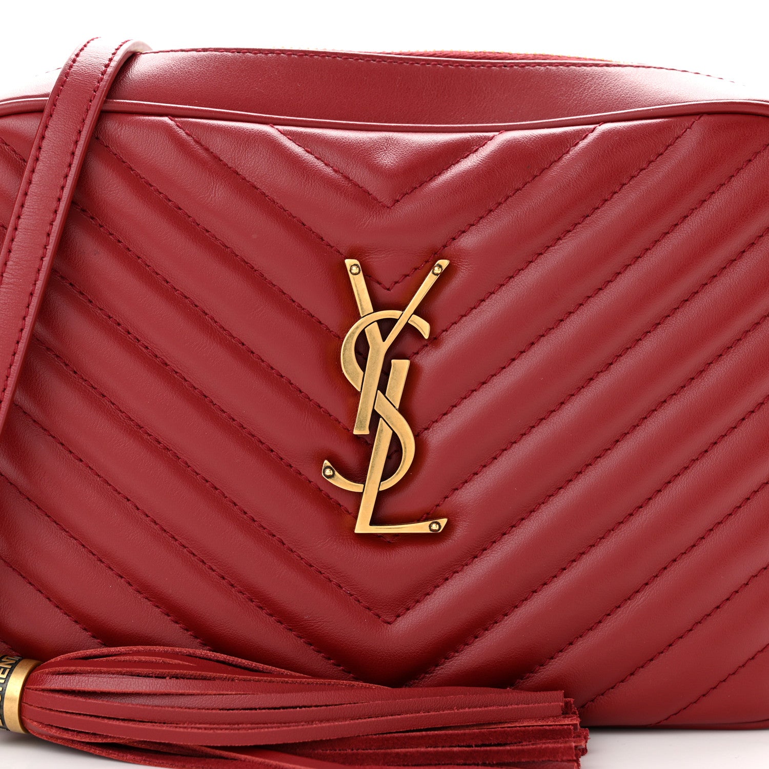 Saint Laurent Calfskin Matelasse Monogram Lou Camera Bag Rouge Eros 8 of 10