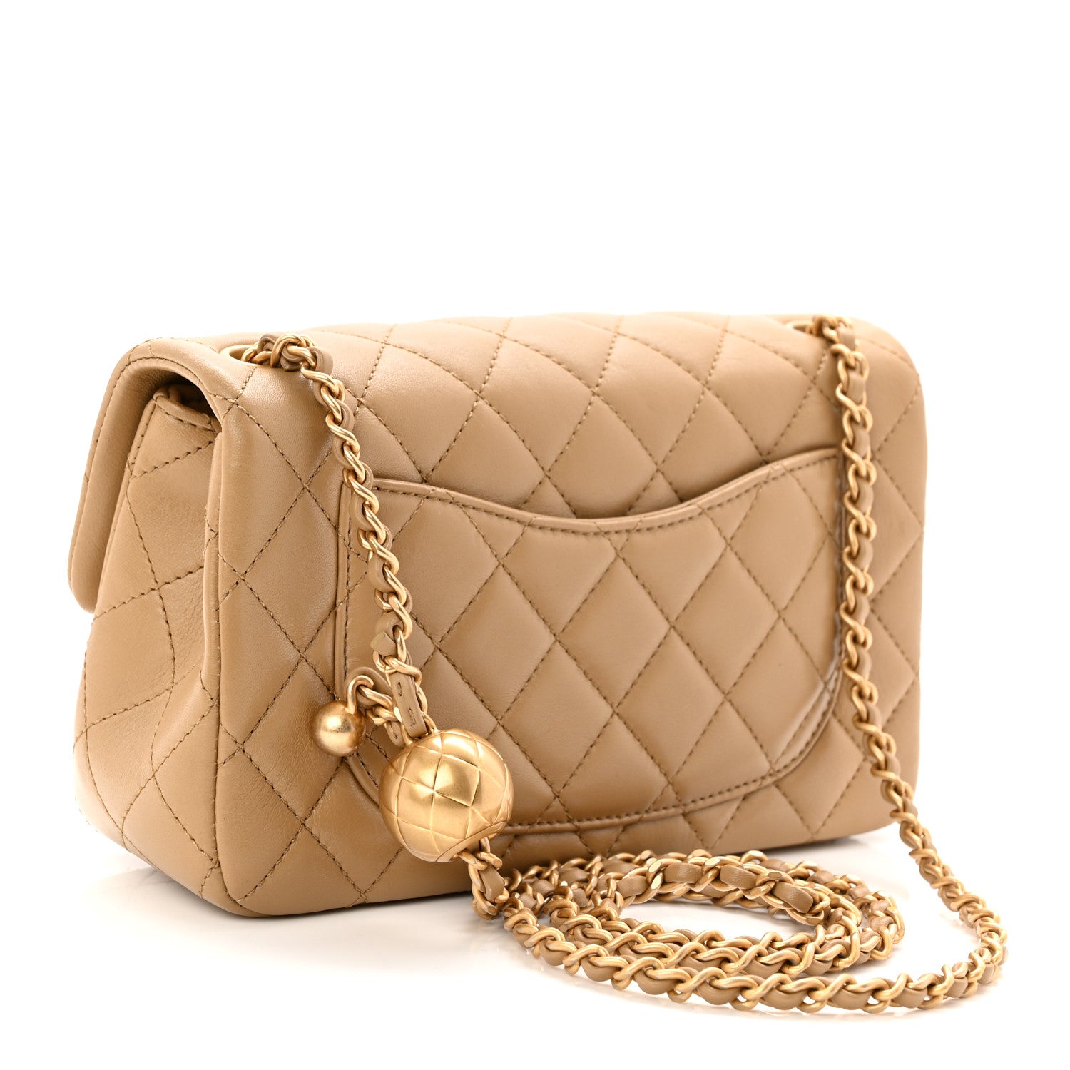 Chanel Lambskin Quilted Mini Rectangular Pearl Crush Flap Dark Beige 3 of 11