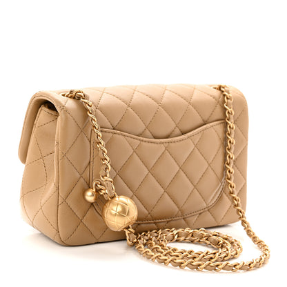 Chanel Lambskin Quilted Mini Rectangular Pearl Crush Flap Dark Beige 3 of 11
