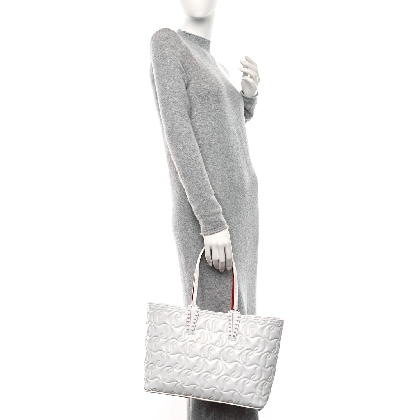 Nappa Embossed Small East West Cabata Tote White