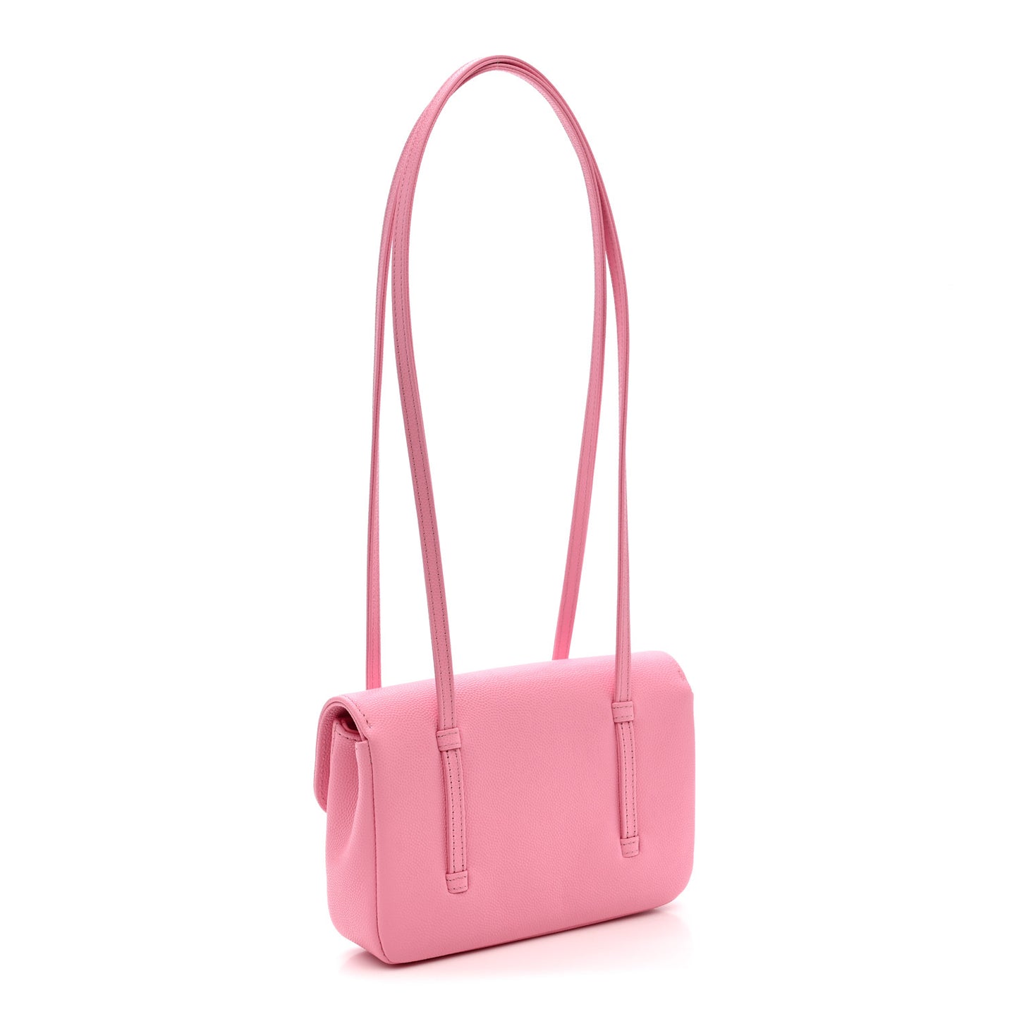 Shiny Caviar Mini Preppy Coco Shoulder Bag Pink