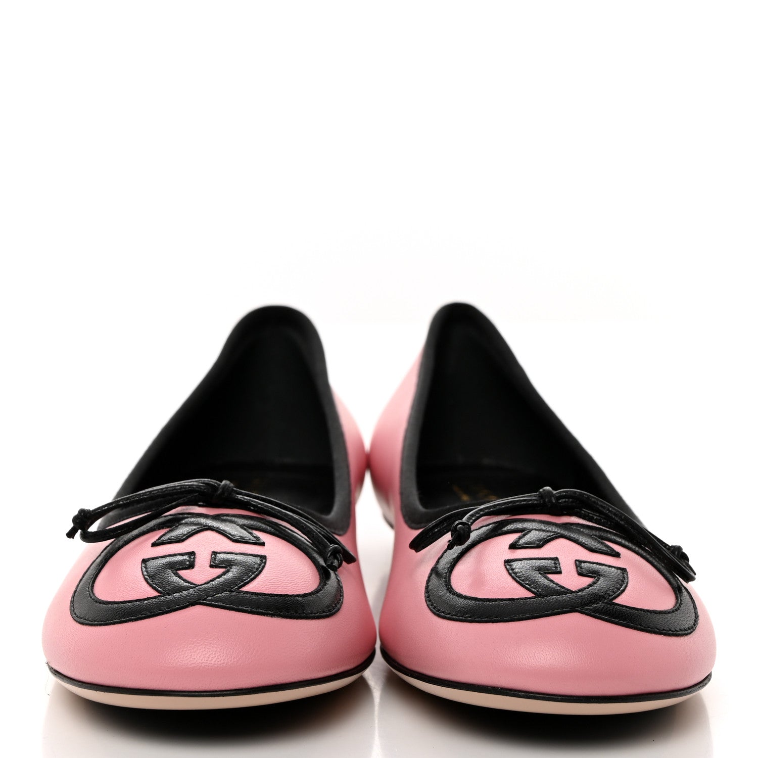 Gucci Malaga Kid Jarret Ballet Flats 38 Pink Black 2 of 9