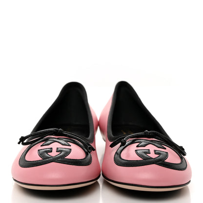 Gucci Malaga Kid Jarret Ballet Flats 38 Pink Black 2 of 9