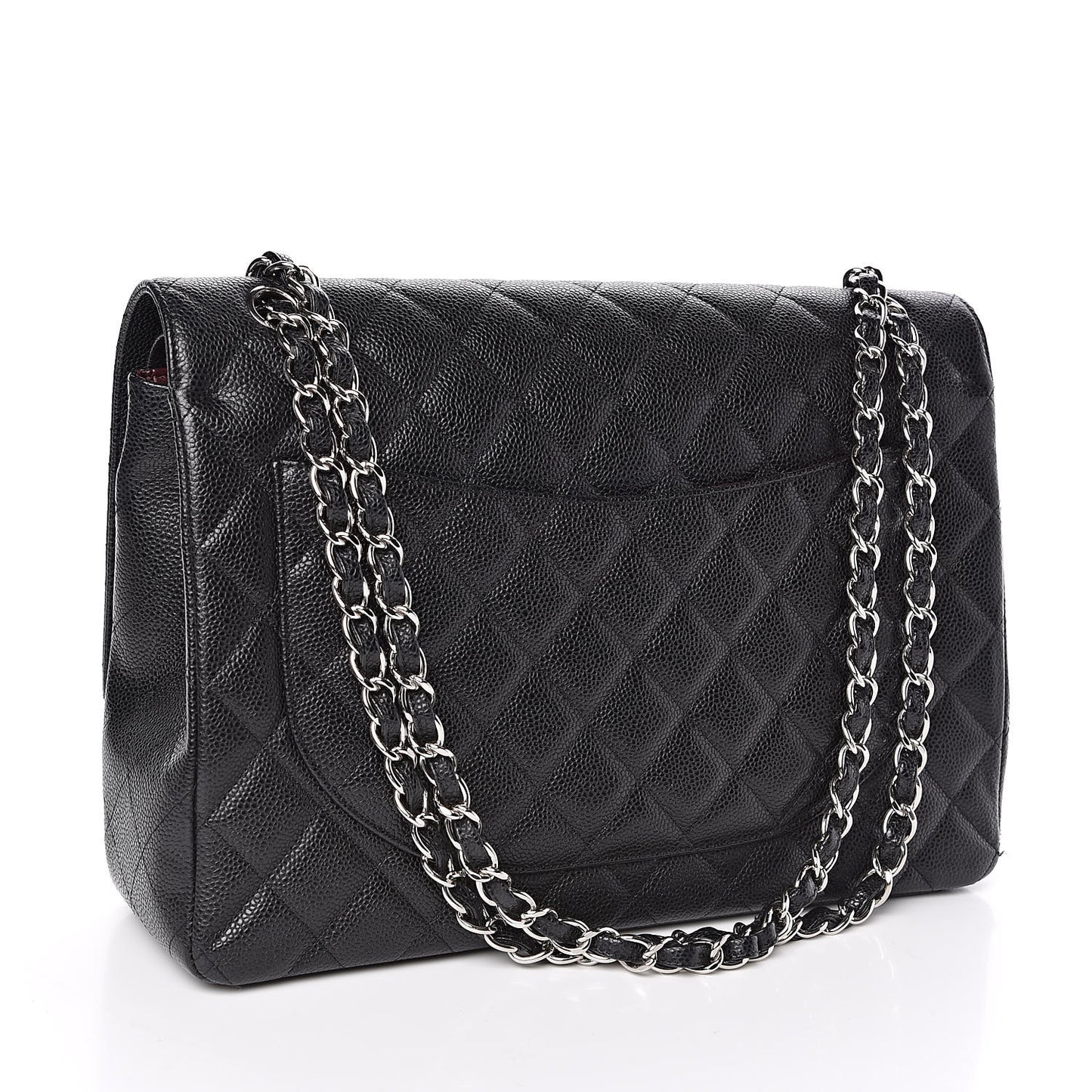 Caviar Quilted Maxi Double Flap Black