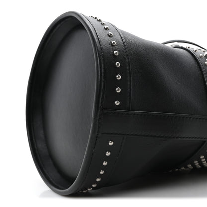 Saint Laurent Smooth Calfskin Studded Small Bahia Drawstring Bucket Bag Black 9 of 9