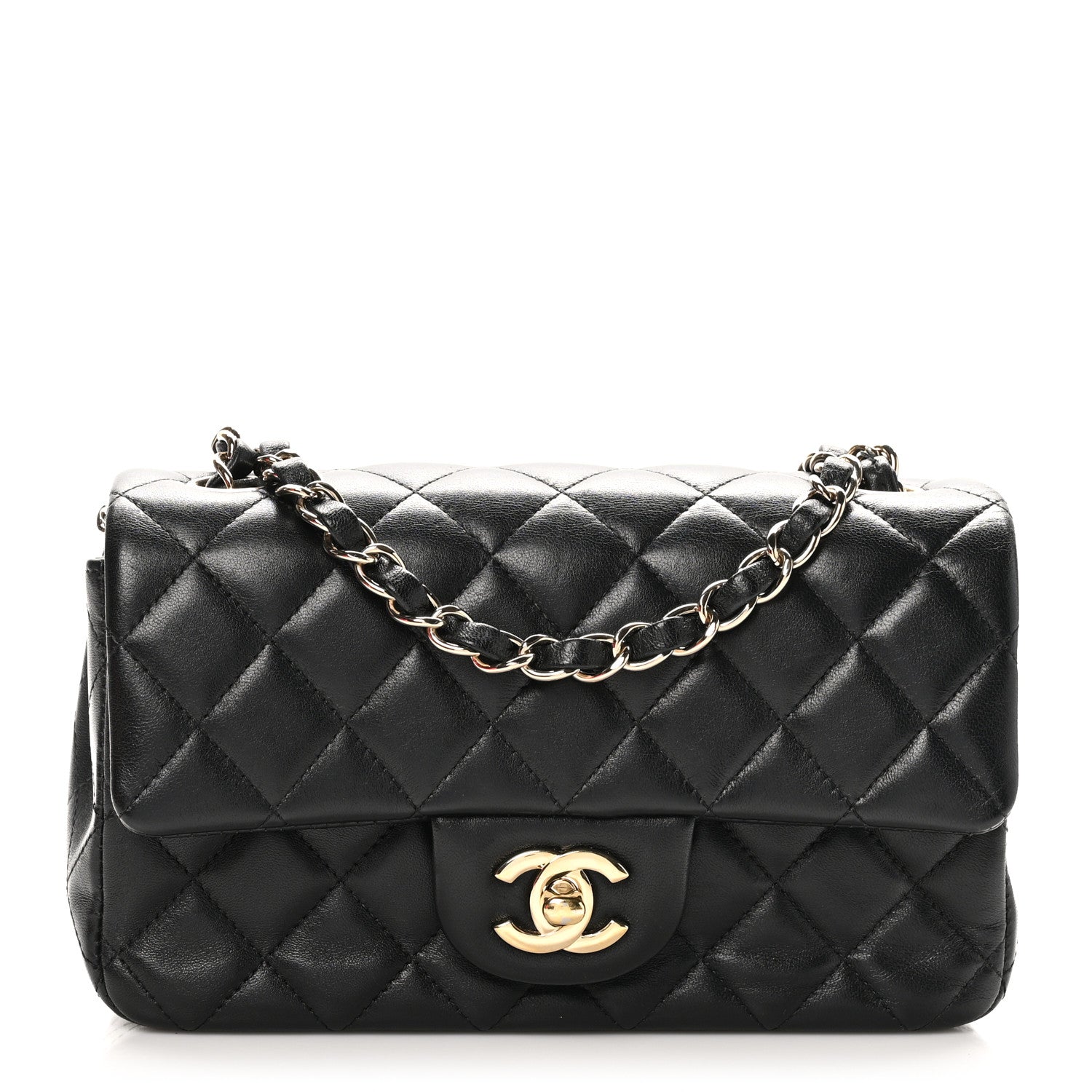 Chanel Lambskin Quilted Mini Rectangular Flap Black 1 of 12