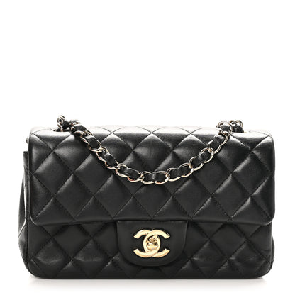 Chanel Lambskin Quilted Mini Rectangular Flap Black 1 of 12