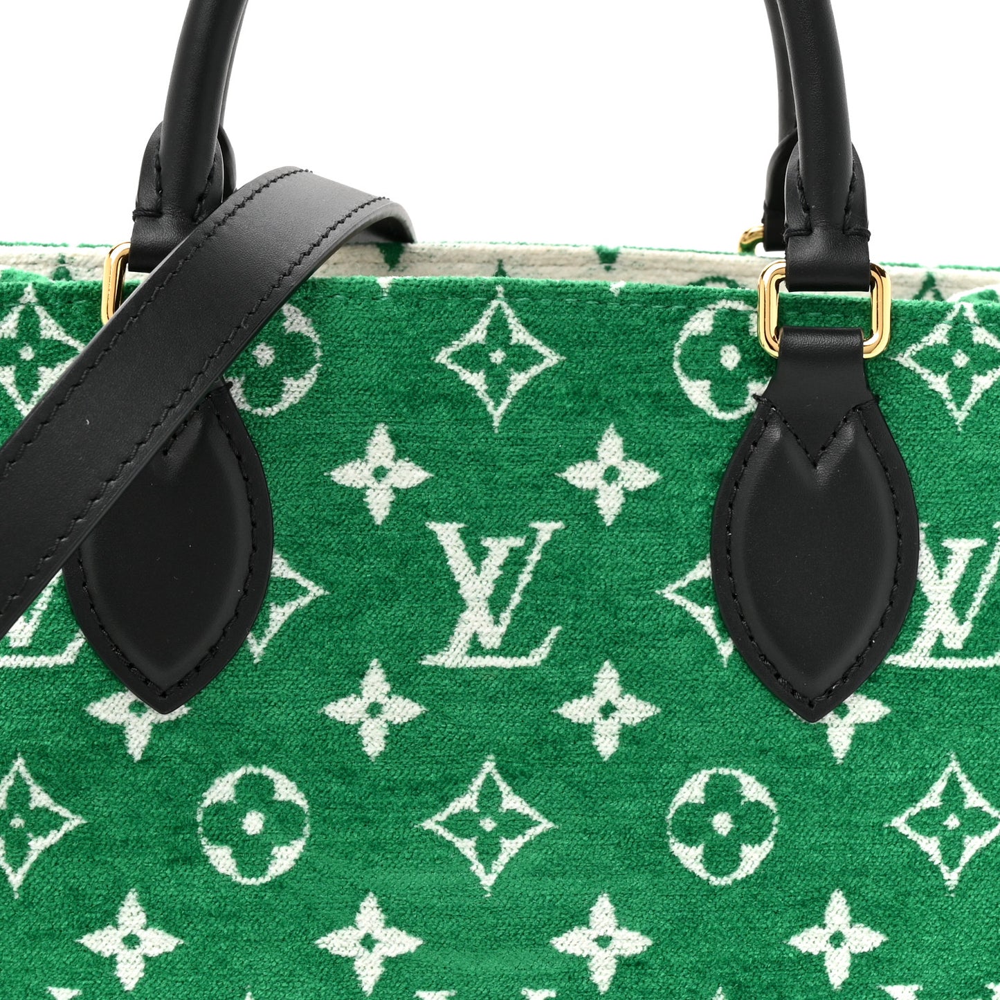 Jacquard Velvet Monogram Onthego PM Green