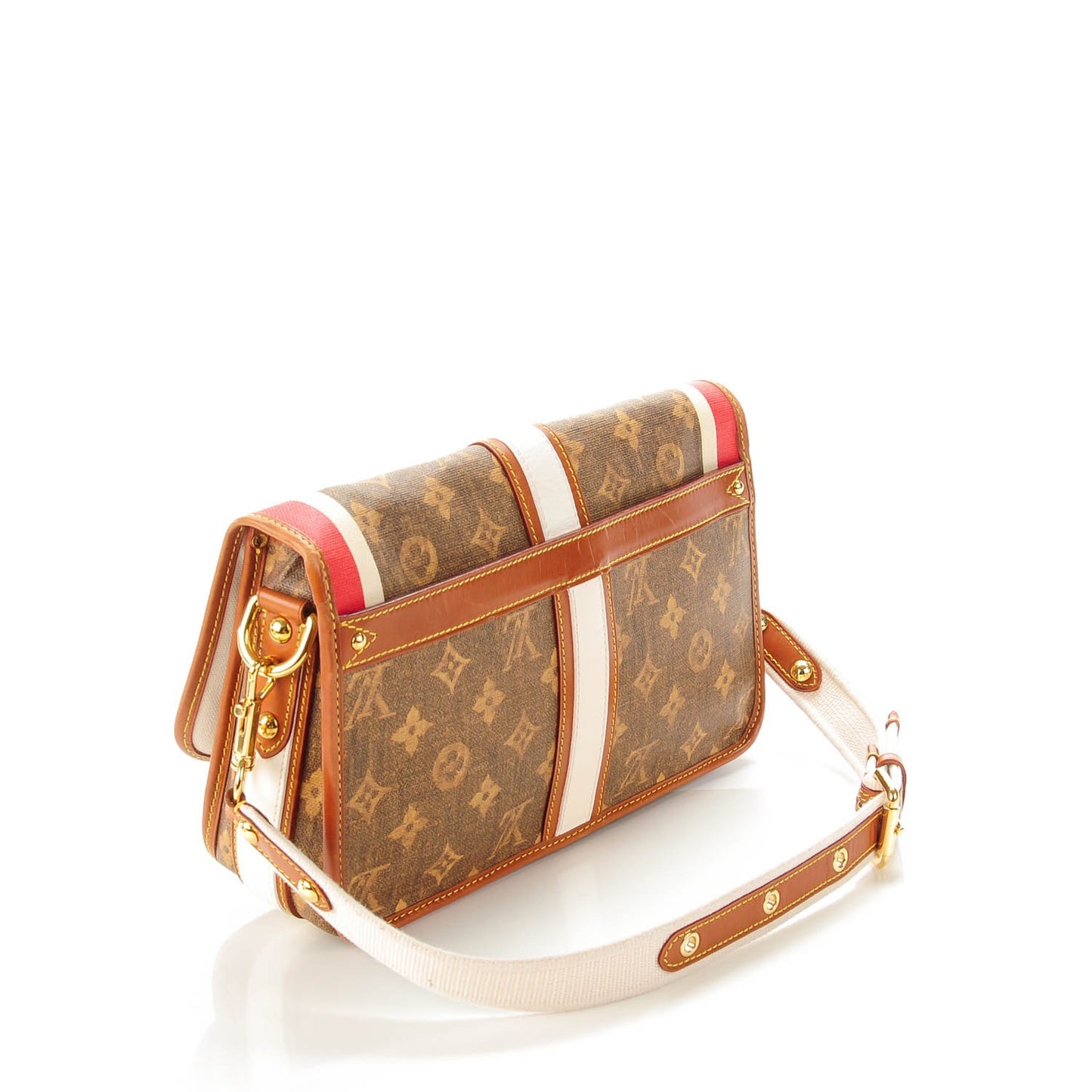 Monogram Rayures Tisse Clutch Red