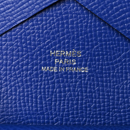 Hermes Epsom Calvi Duo Card Case Bleu Electrique 8 of 10
